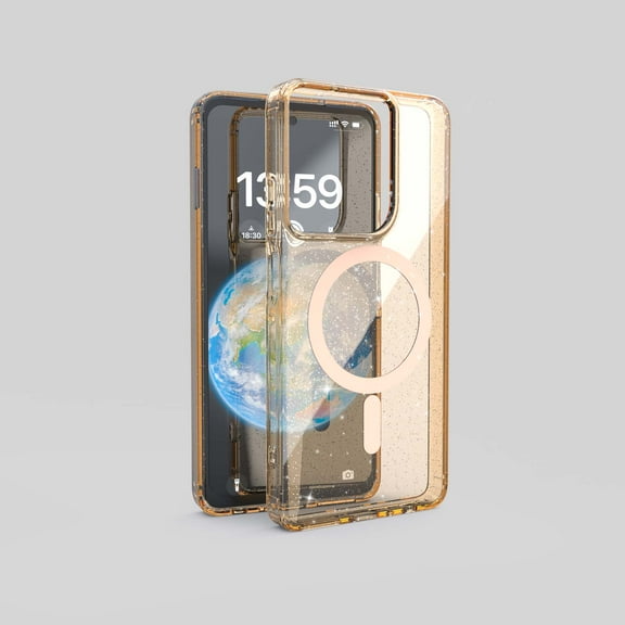 Compatible With Moto G Stylus 5G (2024) Phone Case,Support Mag-Safe,Glitter Sparkle Luxury Transparent Shockproof Protection Ultra Slim Thin Fit Scratch-Resistant Rugged Phone Case Cover,Gold