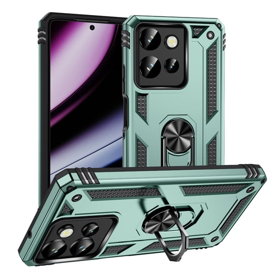 Compatible with Moto G Stylus 5G (2025) Protective Case,Heavy Duty Shockproof Armor Phone Case with 360° Rotating Metal Ring Holder Kickstand Military Grade Protection Rugged Cover,Darkgreen