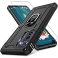 thumbnail image 1 of Compatible for Motorola Edge 2022 Case with HD Screen Protector, Moto Edge 2022 Case with Magnetic Ring Holder, Military-Grade Shockproof Protective Case for Moto Edge 2022, Black, 1 of 17