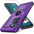 thumbnail image 1 of Compatible for Motorola Edge 2022 Case with HD Screen Protector, Moto Edge 2022 Case with Magnetic Ring Holder, Military-Grade Shockproof Protective Case for Moto Edge 2022, Purple, 1 of 9