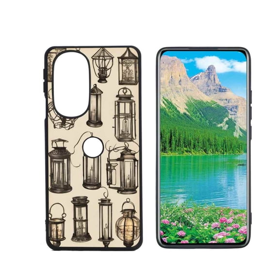 Compatible with Motorola Edge 30 Pro Phone Case, Vintage-candle-lantern-symbols-4 Case Silicone Protective for Teen Girl Boy Case for Motorola Edge 30 Pro