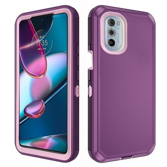Compatible with Motorola Edge+ Plus 2022/Edge X30/30 Pro Phone Case Hybrid Rugged Shockproof Hard Protective Drop Proof Full Body Heavy Duty Mobile Cell Cover for Moto Edge + 5G UW Women Men Purple