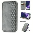 thumbnail image 1 of Compatible for Motorola G Stylus 5G (2024) Wallet Case, Embossed Pattern PU Leather Magnetic Suction Flip Cover with Credit Card Holder Kickstand Anti-Scratch Shockproof Case, Gray, 1 of 9