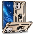 thumbnail image 1 of Compatible with Motorola Moto Edge Plus 2023 Case,with 360 Ring Holder Kickstand Card case,Armor Military Grade Protection Hybrid Silicone TPU PC Rugged Case,Magnetic with Car Mount Cover,Gold, 1 of 7