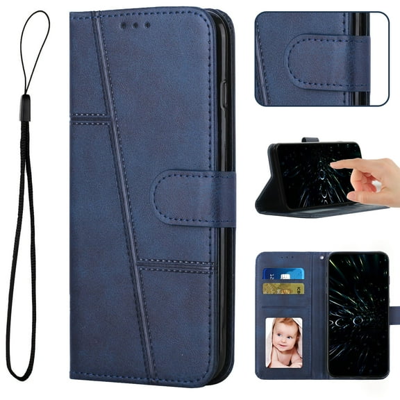 Compatible for Motorola Moto G 5G (2022) Wallet Case,[Magnetic Closure][Kickstand][Wrist Strap][Card Holder Slots] RFID BlockingTPU Interior Protective PU Leather Folio Flip Shockproof Cover,Royalblue