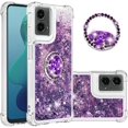 thumbnail image 1 of Compatible with Motorola Moto G 5G 2024 Case Glitter Liquid Clear Bling Moving Sparkle with Ring Diamond Kickstand TPU Girly Women Cute Phone Case for Moto G 5G 2024 Purple YBZ, 1 of 14