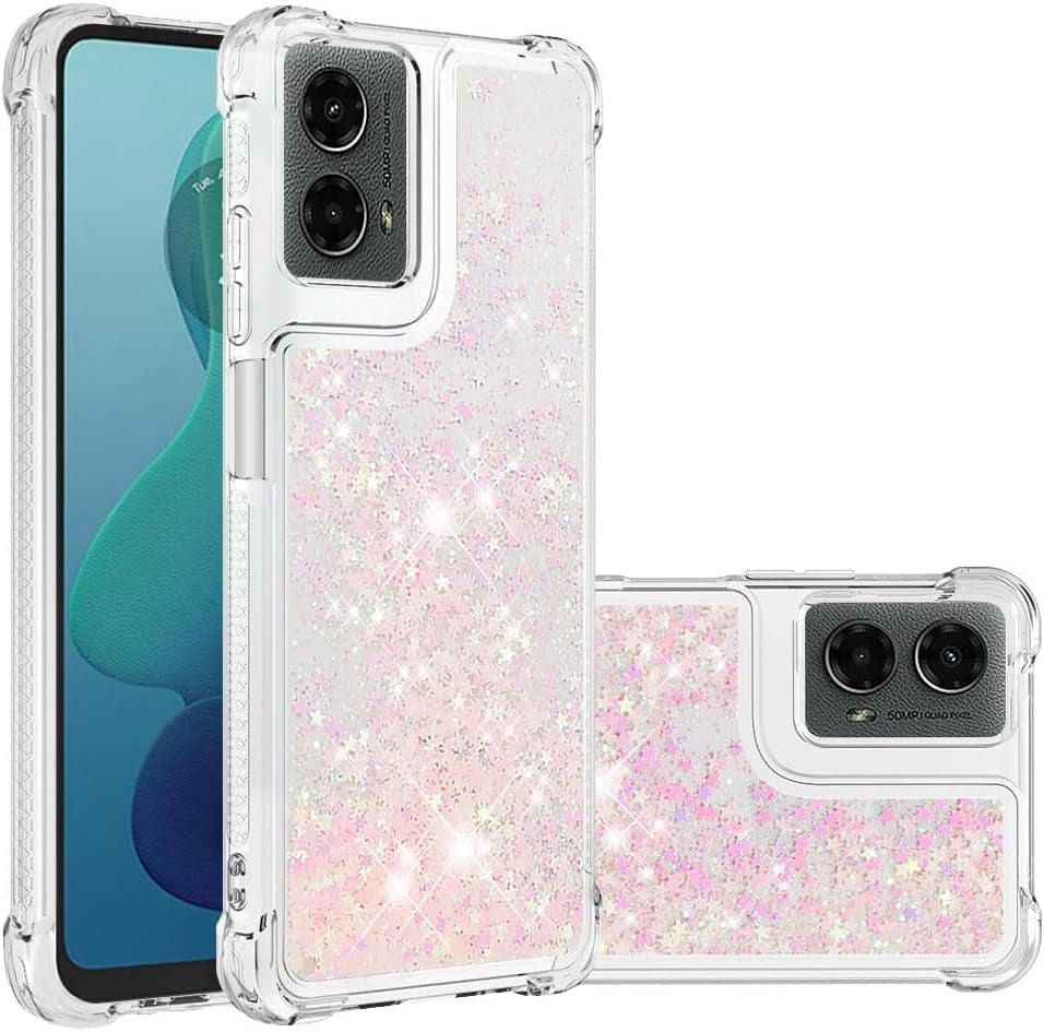 Compatible with Motorola Moto G 5G 2024 Case Liquid Glitter Cute Phone