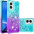thumbnail image 1 of Compatible with Motorola Moto G Play 2024 Case Girls Women Liquid Glitter Heavy Duty Shockproof Back Cover Soft TPU Bumper Silicone Slim Protective Cover for Moto G Play 4G 2024 Gradient Blue, 1 of 14