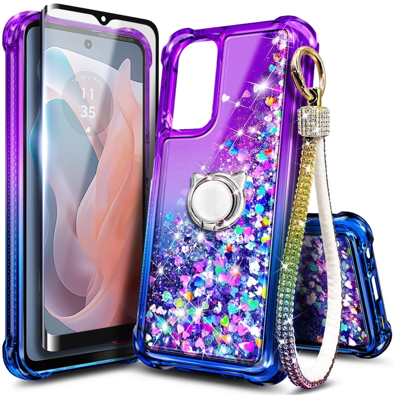 Compatible with Motorola Moto G Play (2024) Case with Tempered Glass Screen Protector, Ring Holder/Wrist Strap, Nagebee Glitter Liquid Floating Waterfall Cute Phone Cover (Purple/Blue) - Walmart.com Compatible with Motorola Moto G Play (2024) Case with Tempered Glass Screen Protector, Ring Holder/Wrist Strap, Nagebee Glitter Liquid Floating Waterfall Cute Phone Cover (Purple/Blue) - Walmart.com