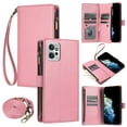 thumbnail image 1 of Compatible with Motorola Moto G Power 2023 Wallet Case, [9 Card Slots] [Cash Pocket] [Zipper Pocket] Removable Adjustable Crossbody Strap+Wrist Strap Magnetic PU Leather Kickstand Phone Case, Pink, 1 of 8