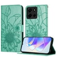 thumbnail image 1 of Compatible with Motorola Moto G Power (2025) Wallet Case,Sunflower Emboss PU Leather Flip Case for Women Men with Card Holder,Magnetic Closure,Flip Folding Kickstand,Shockproof Phone Case,Green, 1 of 6