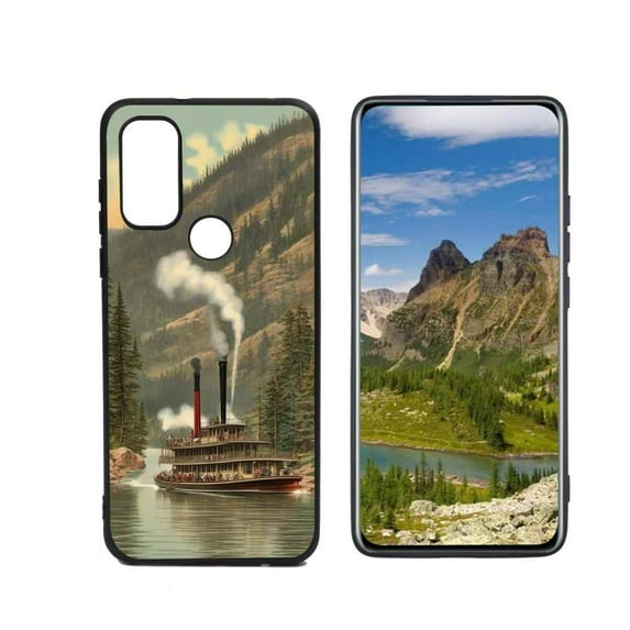 Compatible with Motorola Moto G Pure Phone Case, Vintage-steamboat-river-scenes-7 Case Silicone Protective for Teen Girl Boy Case for Motorola Moto G Pure