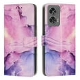 thumbnail image 1 of Compatible for Motorola Moto G Stylus 5G 2024 Wallet Case, [Stand Feature] [Wrist Strap] [Credit Cards Holder] New Marble Pattern Premium PU Leather Flip Protective Cover, Purple, 1 of 9