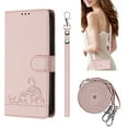 thumbnail image 1 of Compatible with Motorola Moto G Stylus 5G 2024 Wrist Strap, Crossbody Strap, Lovely Cat Embossed PU Leather Flip Card Holder Stand Phone Cover Case Women Girls with RFID Blocking - Pink, 1 of 16