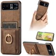 thumbnail image 1 of Compatible Motorola Moto Razr 2023 Case Wallet,Motorola Razr 2023 Wallet Case Leather,Luxury Hard PC+PU Leather Protective Ring Phone Case for Moto Razr 40 Case New Motorola Razr 2023 Case Brown, 1 of 7