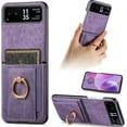 thumbnail image 1 of Compatible Motorola Moto Razr 2023 Wallet Case with Card Holder,Motorola Razr 2023 Case Leather,Shockproof PU Leather Protective Case for Motorola Razr 40 Case Moto Razr 2023 Case Ring Purple, 1 of 14