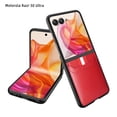 thumbnail image 1 of Compatible with Motorola Moto Razr + / Plus 2024 Case with Card Holder & Screen Protector,Storage Cover Credit Card Slot Wallet Case,Full Body PU Leather Lichee Pattern Shockproof Phone Case,Red, 1 of 11
