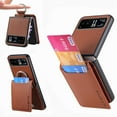 thumbnail image 1 of Compatible for Motorola Razr 2023 Case Wallet with Card Holder,Luxury PU Leather Protective Phone Case Woman Man Kickstand Full Coverage Pocket Ring Case for Motorola Razr 2023,Moto Razr 40 Brown, 1 of 13