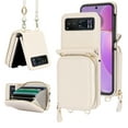 thumbnail image 1 of Compatible with Motorola Razr 2023 Crossbody Wallet Case,With Wrist Strap and Shoulder Strap,Zipper Card Slots Pocket,PU Leather Shockproof Protective Rugged Phone Case,Beige, 1 of 11