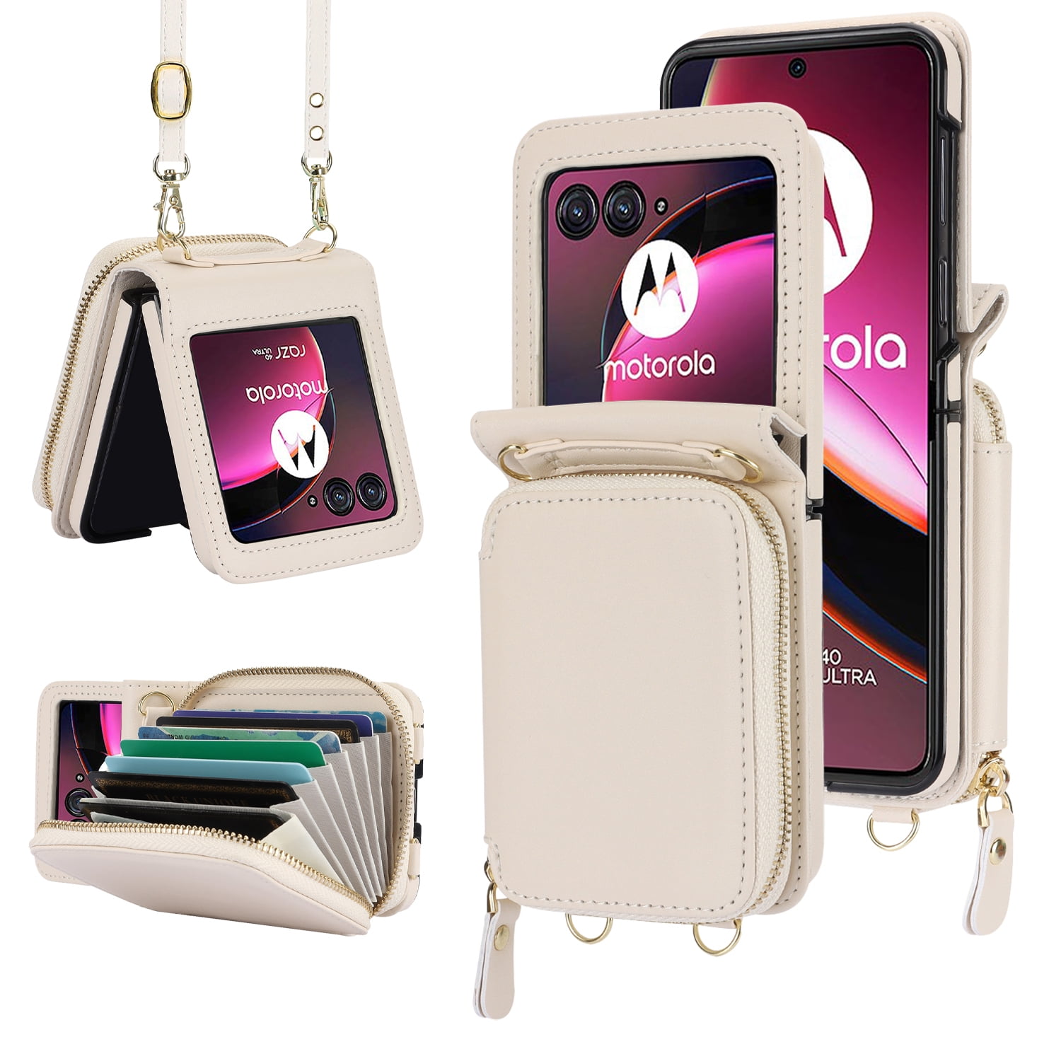 Compatible with Motorola Razr 2025/Razr 60 Crossbody Wallet Case,With ...
