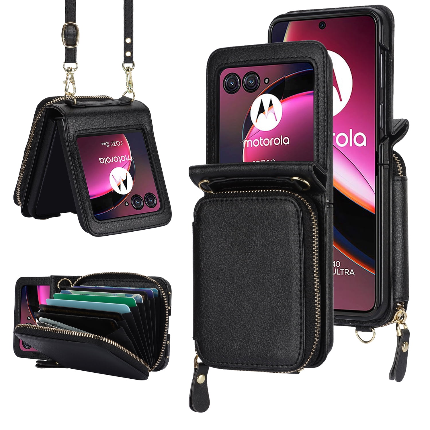 Compatible with Motorola Razr 2025/Razr 60 Crossbody Wallet Case,With ...