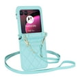 thumbnail image 1 of Compatible with Motorola Razr 40 Ultra Case with Strap Premium PU Leather Crossbody Lanyard Credit Card Holder Pocket Non-Slip Shockproof Protective Cover for Motorola Razr 40 Ultra, Green, 1 of 7