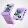 thumbnail image 1 of Compatible with Motorola Razr 60/Razr 2025/2024 Phone Case,With Hingle Kickstand,Built-in Screen Protector,Bling Glitter Disign,Shockproof Anti-slip Rugged Ultra Slim Phone Case,Purple, 1 of 14