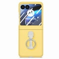 thumbnail image 1 of Compatible with Motorola Razr 60 Ultra Phone Case,Built-in Screen Protector,With Rotatable Contractile Ring Kickstand,Frosted Shockproof Anti-Scratch Ultra Slim Rugged Phone Case,Yellow, 1 of 11