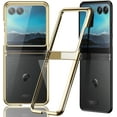 thumbnail image 1 of Compatible Motorola Razr Plus Case 2023,Clear Motorola Razr+ 2023 Case,Plating Transparent Thin Protection Phone Cover Case for Motorola Razr Plus 2023 Case Motorola Razr 40 Ultra Cases Gold, 1 of 14