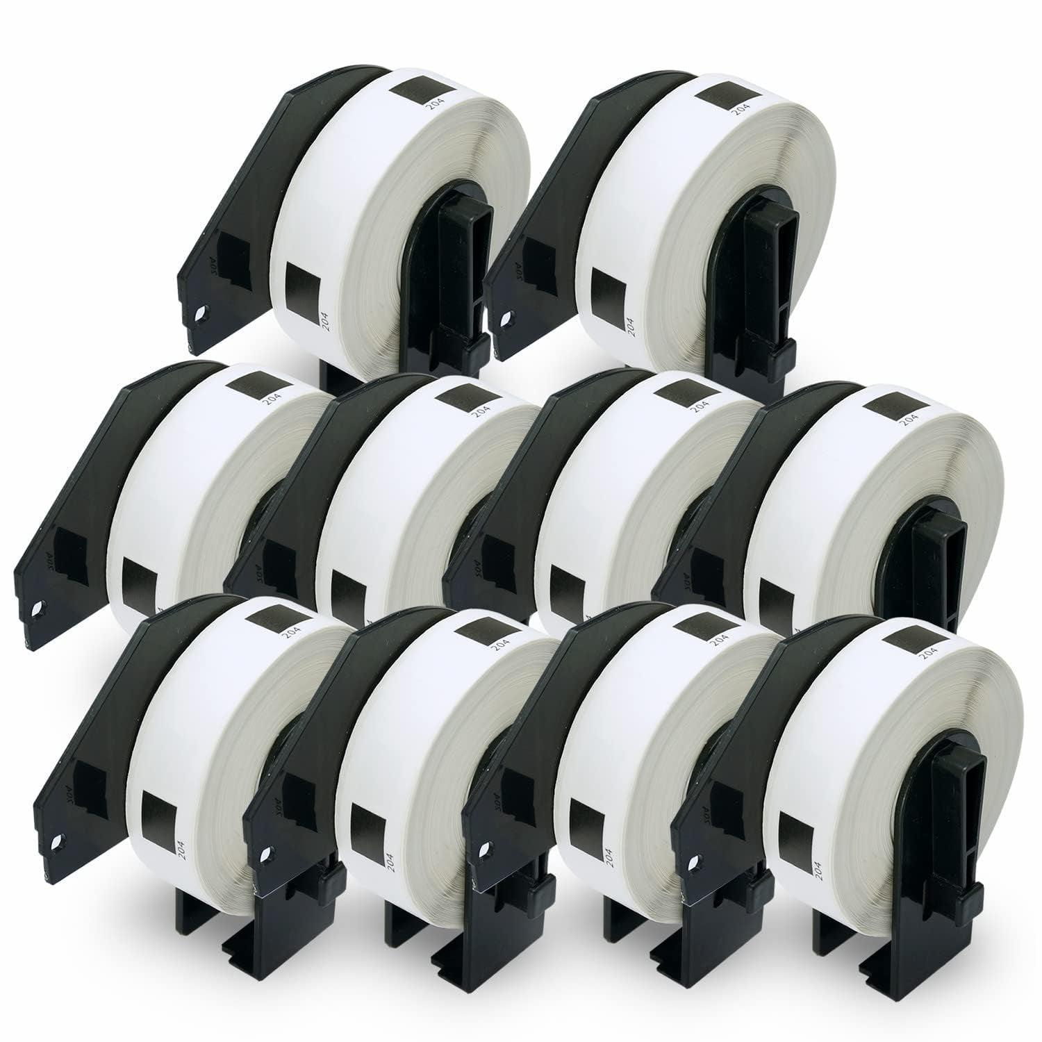 Compatible Multi-Purpose Address Labels Replacement for Brother DK-1204 (0.66 in x 2.1 in), Use with Brother QL Label Printers [10 Rolls/4000 Labels]