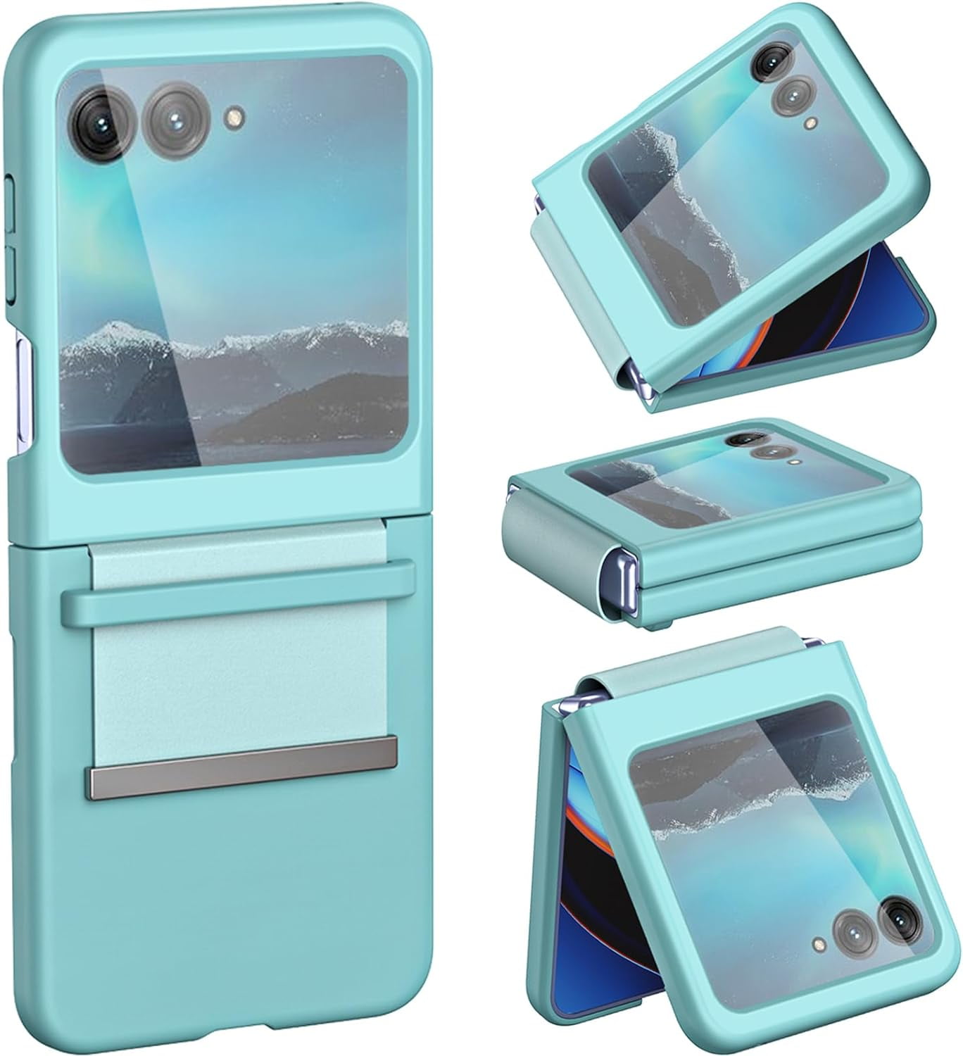 Cheeroll Heavy Duty Flip Cell Phone Case for Motorola Moto Razr Plus, Green