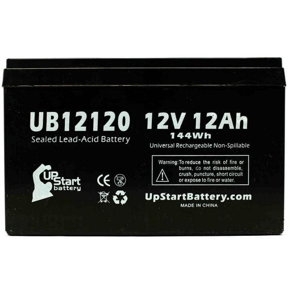 Compatible Newmax FNC12120 Battery - Replacement UB12120 Universal Sealed Lead Acid Battery (12V, 12Ah, 12000mAh, F1 Terminal, AGM, SLA) - Includes TWO F1 to F2 Terminal Adapters