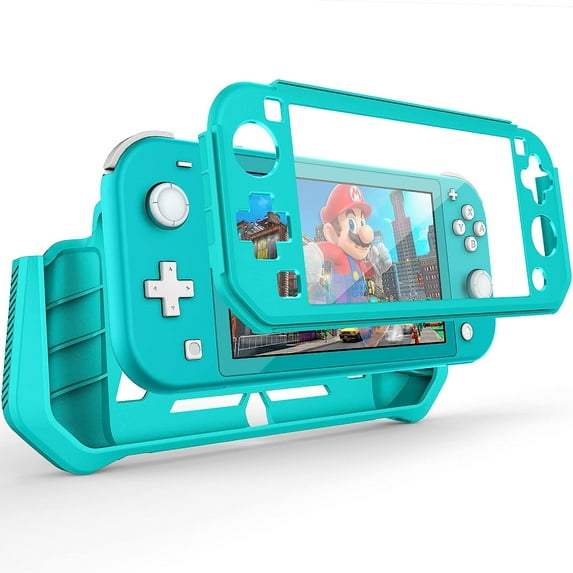 Compatible Nintendo Switch Lite Screen Protector Case Cover with Hand Grip, Detachable Protective Case with Shockproof and Anti-Scratch Design with for Nintendo Switch Lite(Green)