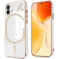 thumbnail image 1 of Compatible with Nothing Phone 2 Case for Women, Ultra Soft Nothing Phone 2 Cases Slim Shockproof Cute Plating Electroplate Phone Case TPU Bumper Protective Case (White 1), 1 of 13