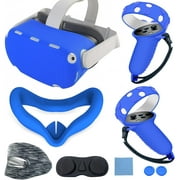 Compatible with Oculus Quest 2 Silicone Case Accessory with VR Case Cover, Silicone VR Face Cover Pad and Touch Controller Grip Cover Compatible with Quest 2, D