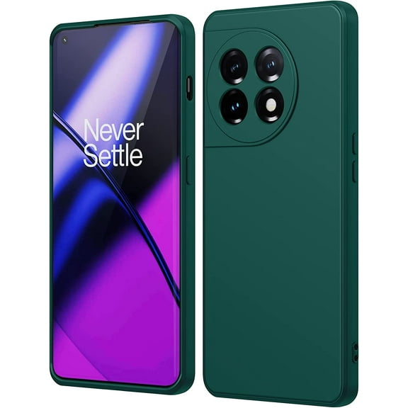 Compatible with OnePlus 11 Case, 1+11 Smooth Soft Liquid Silicone Case, Gel Rubber Shockproof Full Body Protective Phone Cover for One Plus 11 5G (Green)