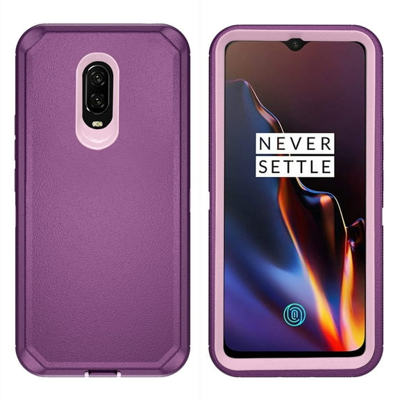 Compatible with OnePlus 6T Phone Case Hybrid Rugged Shockproof Hard Protective Drop Proof Full Body Heavy Duty Mobile Cell Cover for OnePlus6T A6013 One Plus6T 1+ 1 + Plus 1plus T6 Women Men Purple