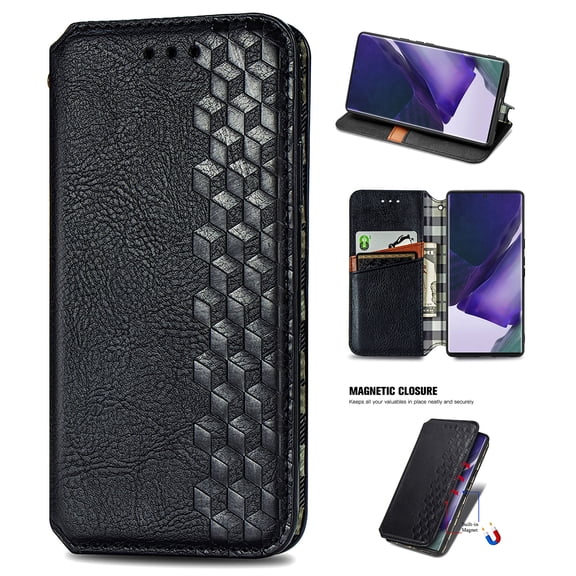 Compatible for OnePlus Ace 3 5G / OnePlus 12R Wallet Case, Embossed Pattern PU Leather Magnetic Suction Flip Cover with Credit Card Holder Kickstand Anti-Scratch Shockproof Case for OnePlus 12R, Black