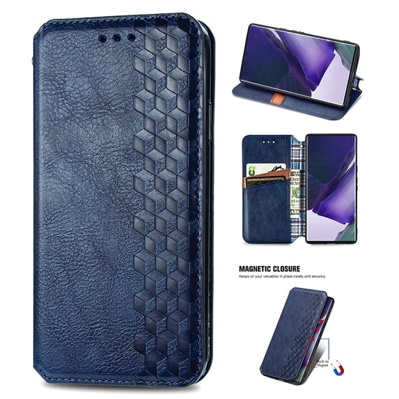 Compatible for OnePlus N20 5G Wallet Case, Embossed Pattern PU Leather Magnetic Suction Flip Cover with Credit Card Holder Kickstand Anti-Scratch Shockproof Case for OnePlus N20 5G, Blue