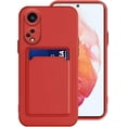 thumbnail image 1 of Compatible with Oppo Reno 8T 5G Case with Card Holder Shockproof Oppo Reno 8T 5G Phone Case for Women Men Soft Silicone TPU Bumper Protective Case (Red), 1 of 12