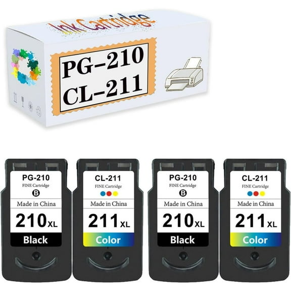 Compatible PG-210 CL-211 PG210 CL211 Ink Cartridges Replacement for Canon IP2700 IP2702 MP240 MP250 MP270 MP280 MP480 MP490 MP495 MX320 MX330 MX340 MX350 MX360 MX410 1 Black 1 Color