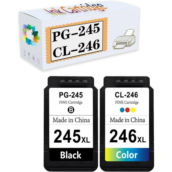 Compatible PG-245 CL-246 PG 245 CL 246 Ink Cartridges Replacement for Canon MG2420 MG2520 MG2555 MG2920 MG2922 MG3020 MX490 MX492 IP2820 Printers