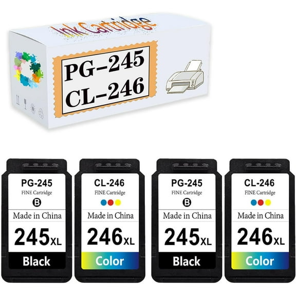 Compatible PG-245 CL-246 PG 245 CL 246 Ink Cartridges Replacement for Canon MG2420 MG2520 MG2555 MG2920 MG2922 MG3020 MX490 MX492 IP2820 Printers