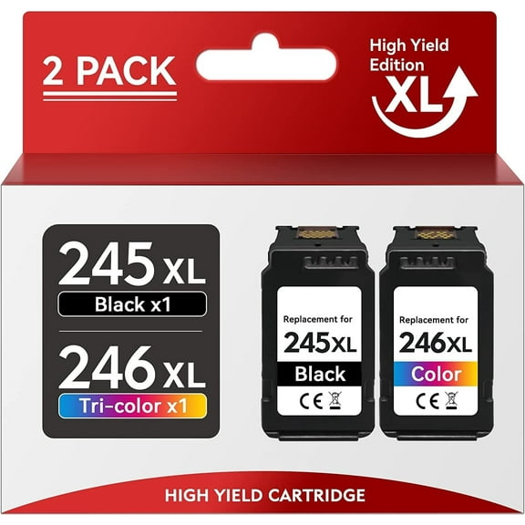 Compatible PG 245XL CL 246XL High Yield Ink Cartridge Replacement for Canon Pixma MX492 TR4520 TS3120 MG2420 Printers
