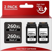 Compatible PG-260XL PG 260 XL High Yield Black Ink Cartridge Replacement for Canon PIXMA TS5320 TS5300 TR7022 TR7020 TS6420 Printer (Black, 2 Pack)