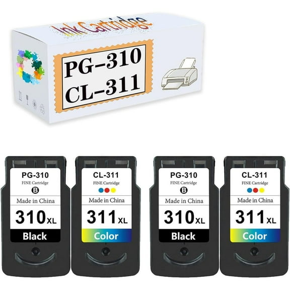 Compatible PG-310 CL-311 PG310 CL311 Ink Cartridges Replacement for Canon IP1800 IP2500 MP210 MP220 MP470 MX300 MX310 MX350 MX420 Printers 2 Black 1 Color