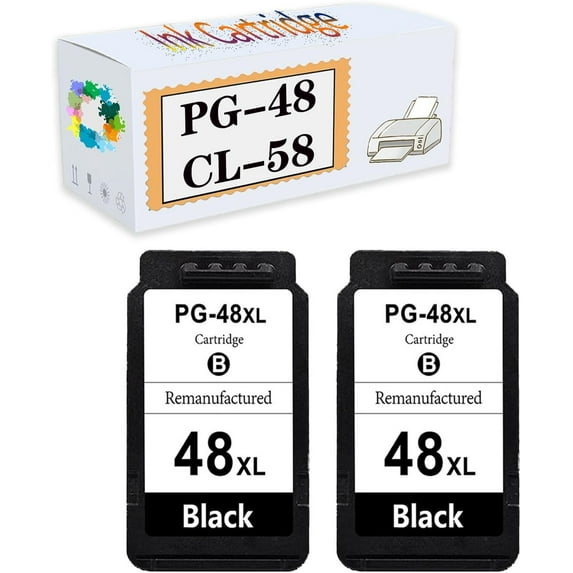 Compatible PG-48 CL-58 PG48 CL58 Ink Cartridges Replacement for Canon E408 E488 E478 E468 E418 Printers