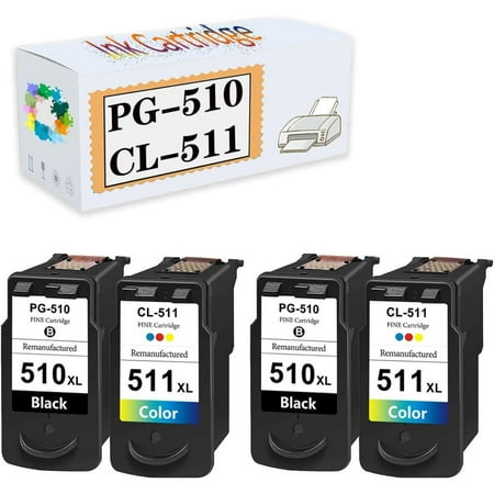Compatible PG-510 CL-511 PG510 CL511 Ink Cartridges Replacement for Canon IP2700 IP2702 MP240 MP250 MP252 MP260 MP270 MP272 MP280 MP282 MP330 MP480 MP490 MP492 MP495 2 Black 2 Color