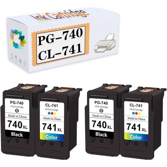 Compatible PG-740 CL-741 PG740 CL741 Ink Cartridges Replacement for Canon MG2170 MG2270 MG3170 MG3570 MG4170 MX377 MX397 MX437 Printers 1 Black 1 Color