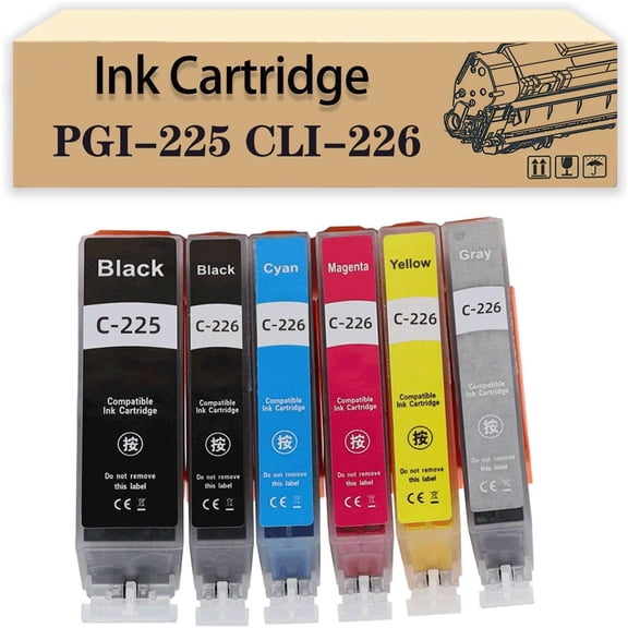 Compatible PGI-225 XXL CLI-226 XXL PGI225 CLI226 Ink Cartridges Replacement for Canon MG5210 IP4810 MG8120 MG6120 MG5220 MG5120 IP4820 MX882 IX6520 Printers